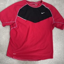 Nike Fit Dry Men  s Red And Black Running Top Size L