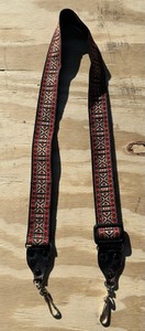 Vintage Small Woven Hippie Banjo or Camera Strap 1.5 inch Wide