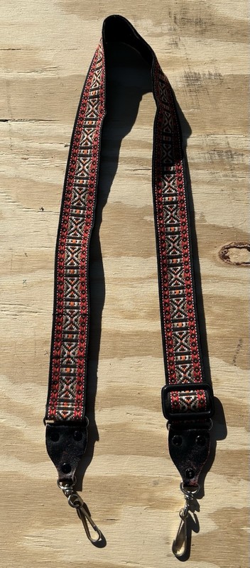 Vintage Small Woven Hippie Banjo or Camera Strap 1.5 inch Wide