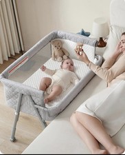 AirClub Bassinet Bedside Sleeper, Baby Crib for Newborn, Baby Bassinets Bedside