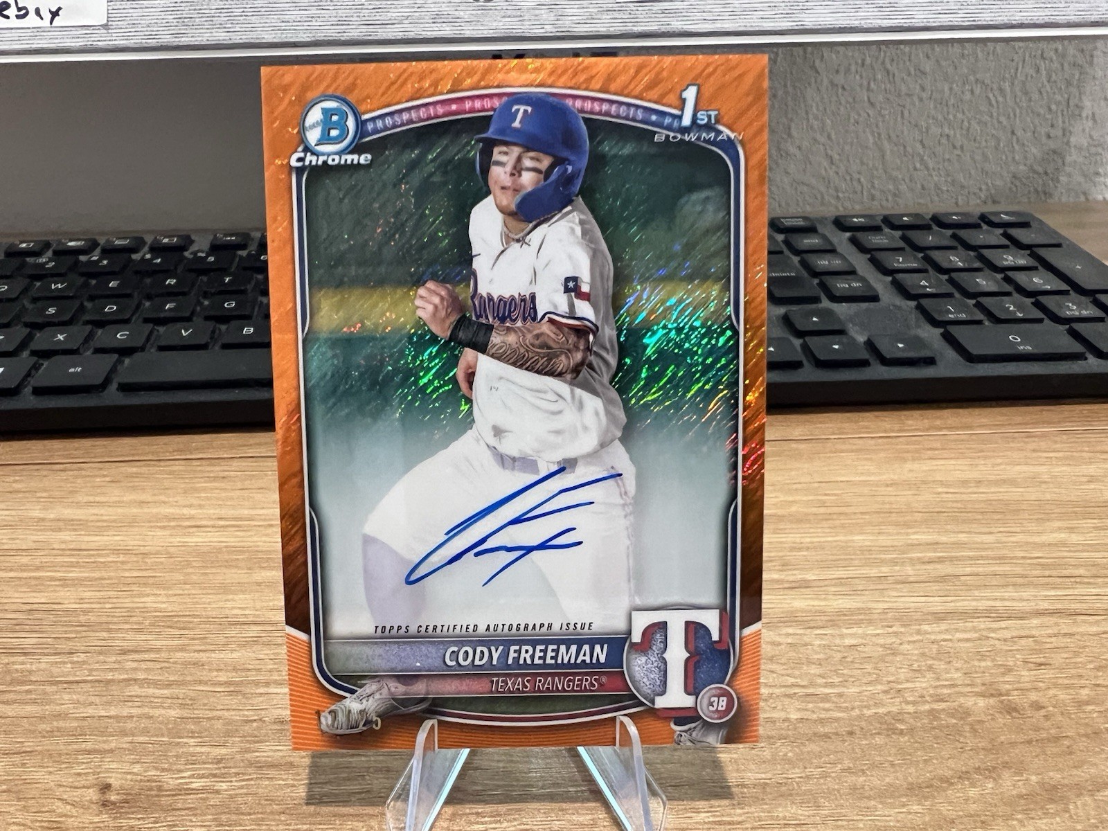 Cody Freeman 2025 Bowman Chrome 1st Orange Shimmer Refractor Auto /25 #CPA-CFR