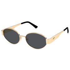SOJOS Retro Oval Sunglasses for Women Trendy Classic Medium, Gold/Grey Lens