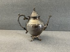 Vintage Wm. Rogers Silver Plate Footed Teapot Hinged Lid Victorian Style