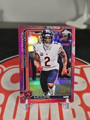 2025 Topps Chrome - D.J. Moore #48 Red Leather Refractor /5 DJ