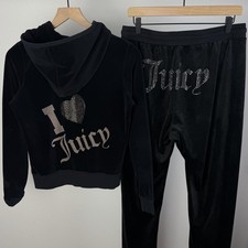 Vintage Juicy Couture Tracksuit Matching Set Jacket Pants Y2K Bling Logo Large