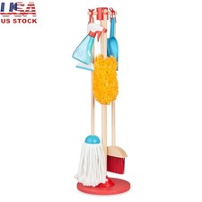Wooden Cleaning Play Set Kids Housekeeping Toy 7 Piece Age 3 Plus FSC Certified