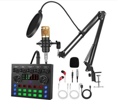 Podcast Equipment Bundle Audio Interface Voice Changer & BM800 Mic for Streaming