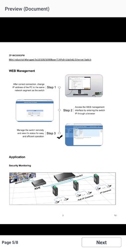 Mini przemysłowy 5-portowy zarządzany gigabitowy przełącznik Ethernet PoE IEEE802.3af / at 120w - Zdjęcie 15 z 18