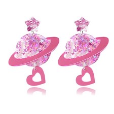 Planet Earrings for Women Unique Cute Acrylic Universe Moon Earth Satellite Satu