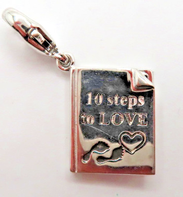 Buchanhänger 10 Steps to Love 925er Sterlingsilber exklusiv Liebe Luxury Vintage