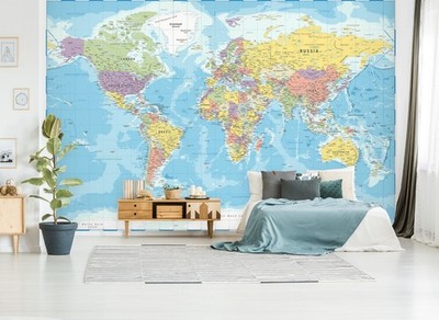 3D World Map A942 Wallpaper Wall Murals Removable Self-adhesive Amy