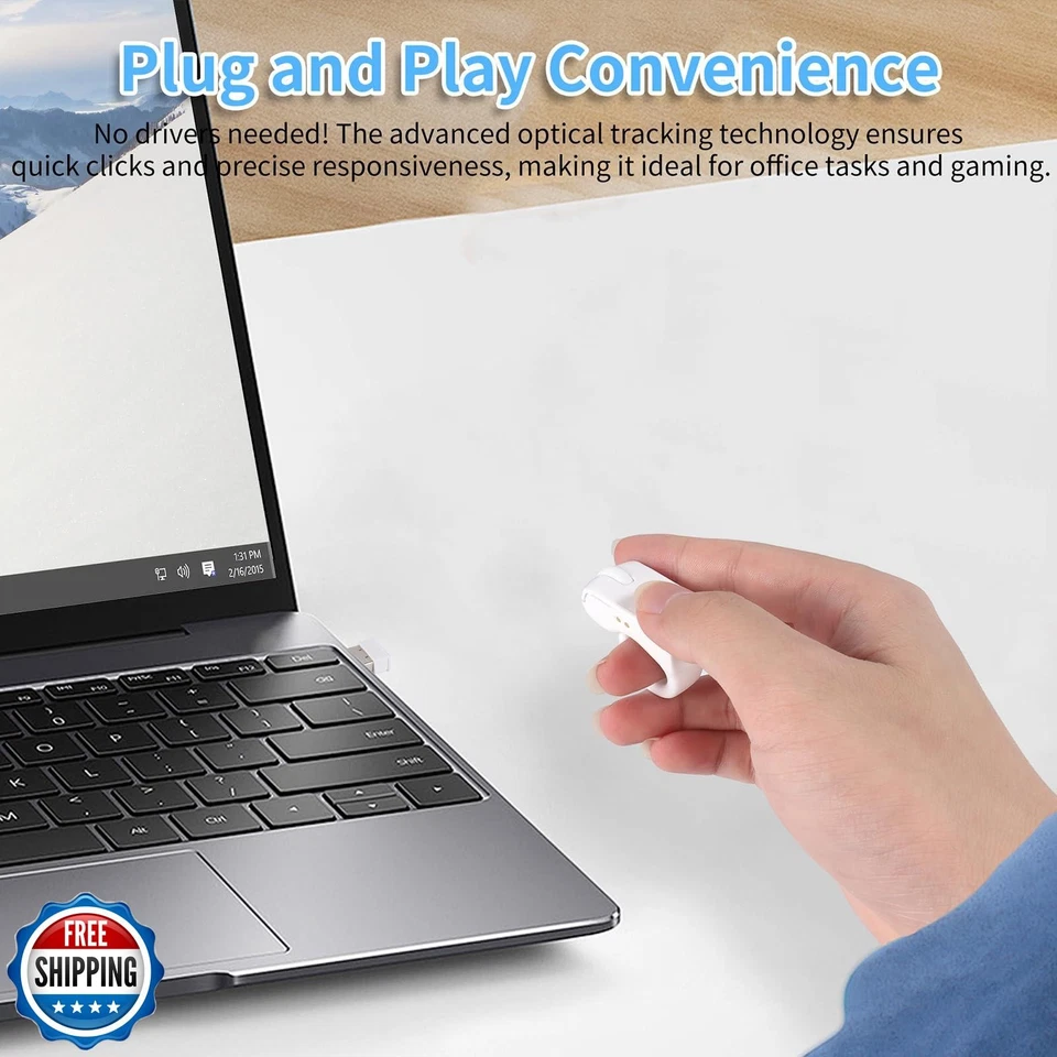 Mini Bluetooth Wireless Mouse - Dual Mode Finger and Ring Touchpa - Image 3 of 4