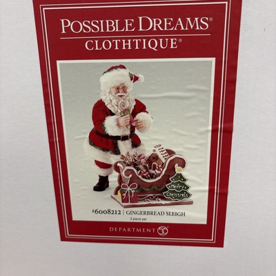 6008212 Possible Dreams Santa Gingerbread Sleigh