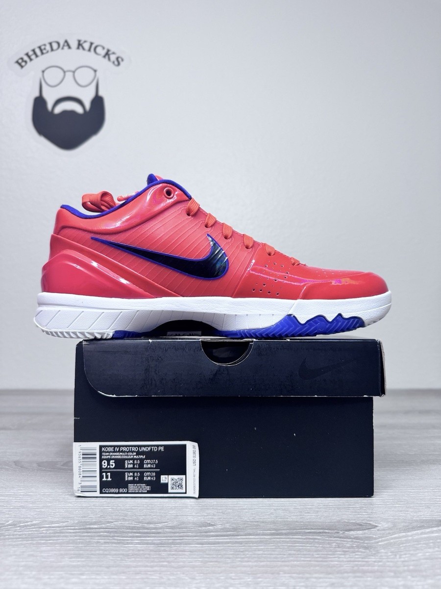 Size 9.5 - Nike Undefeated x Kobe 4 Protro Team Orange for