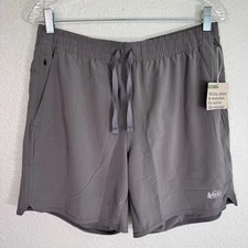 REI Active Pursuits Shorts Mens Medium Athletic 7" Unlined UPF 50 Grey NEW M