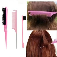 3Pcs Slick Brush Set Hair Brush Teasing Comb Edge Hair Brush Grooming