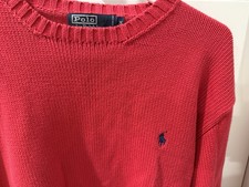 Polo Ralph Lauren Women  s Size Med Fuschia Pink 100 Cotton Round Neck Sweater