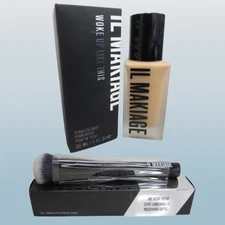 IL MAKIAG WOKE UP LIKE THIS FLAWLESS BASE FOUNDATION #105 1 OZ + #100 BRUSH NEW!