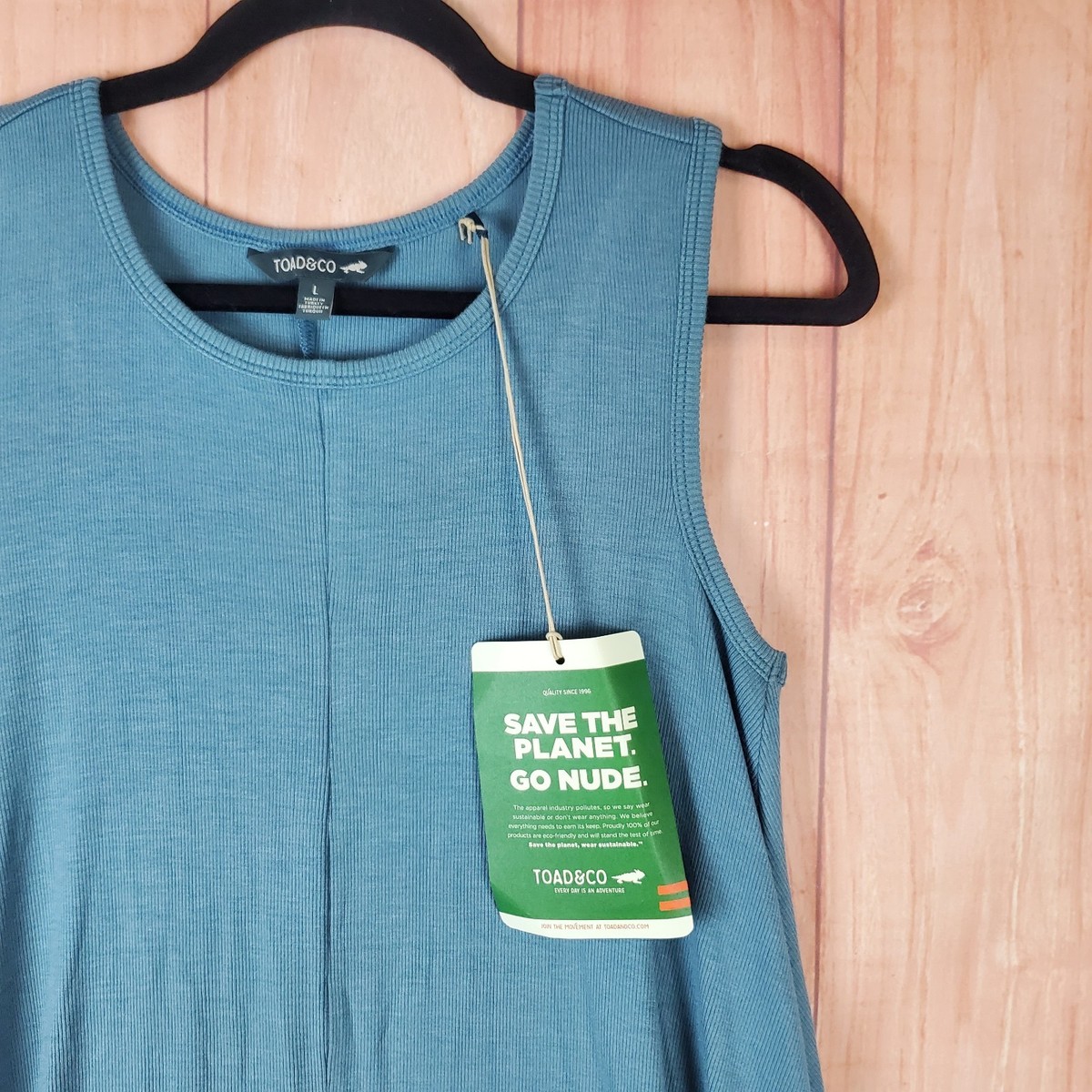 Toad & Co Daisy Rib A Line Dress Womens Large Blue Modal Round Neck  Sleeveless | eBay