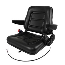 New Universal Tractor Seat Folding Adjustable Forklift Seat w Seat Switch Belt