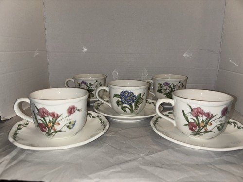 10 PC Noritake Gourmet Garden Coffee Tea Cups Mugs & Saucers Service For 5 Set - Picture 8 of 18