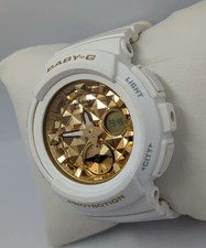 Orologio Casio Baby-G BGA-195 Quadrante Analogico Digitale Oro Bianco Funzionante