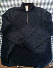 NWT MEN'S NAUTICA QUARTER ZIP SWEATER 80 RETAIL NAVY Size XL