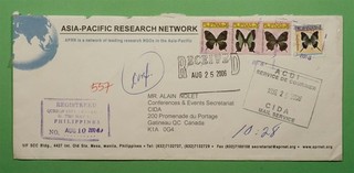 DR WHO 2006 PHILIPPINES BUTTERFLY REGISTERED QUEZON CITY TO CANADA w34884