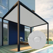 8-15ft Gray Waterproof Straight Edge Sun Shade Sail with Grommets for Pergola