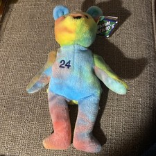 Vintage Salvino's Bamm Beanos Ken Griffey Jr. 24 Tie Dye Baseball Beanie Bear