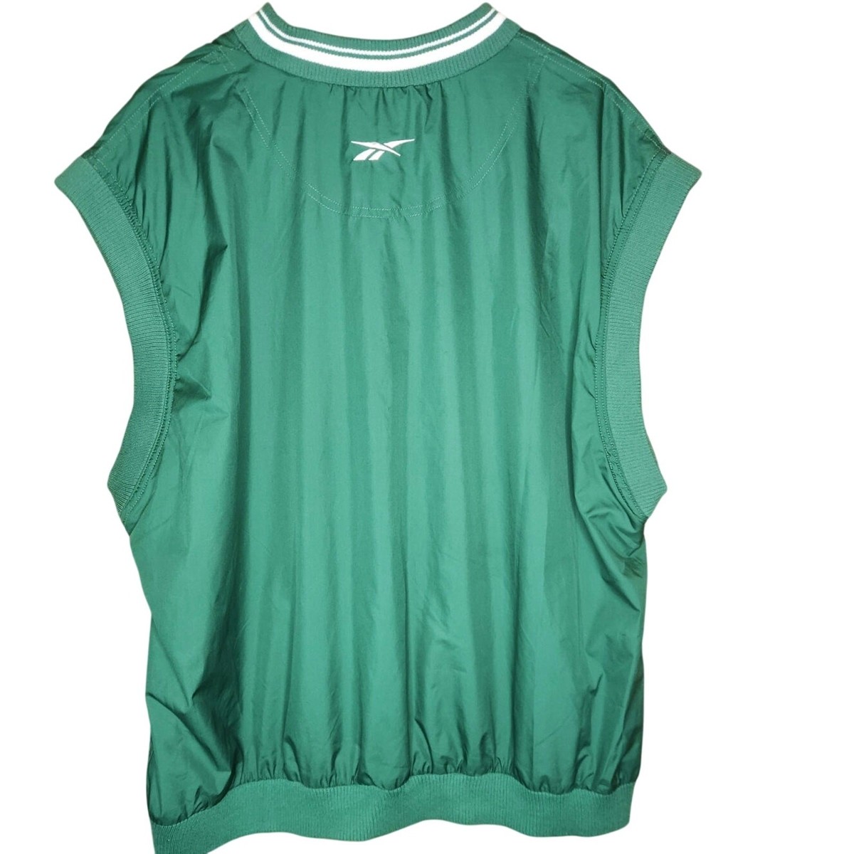 Vintage Reebok windbreaker varsity pullover vest size XL green View 2