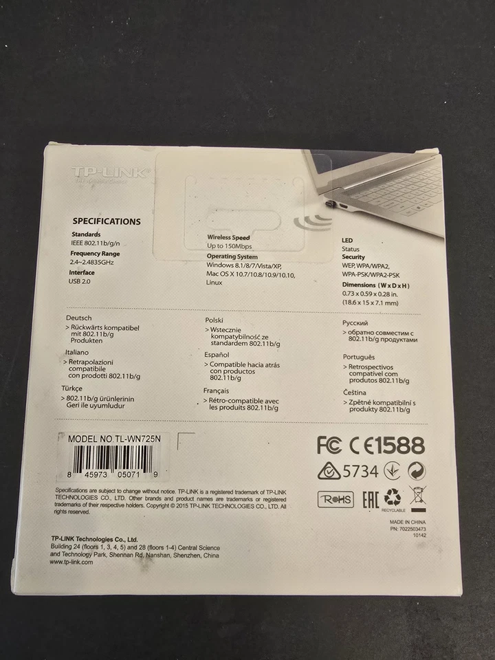 TP-LINK 150Mbps Wireless N Nano USB Adapter TL-WN725N - Image 2 of 2