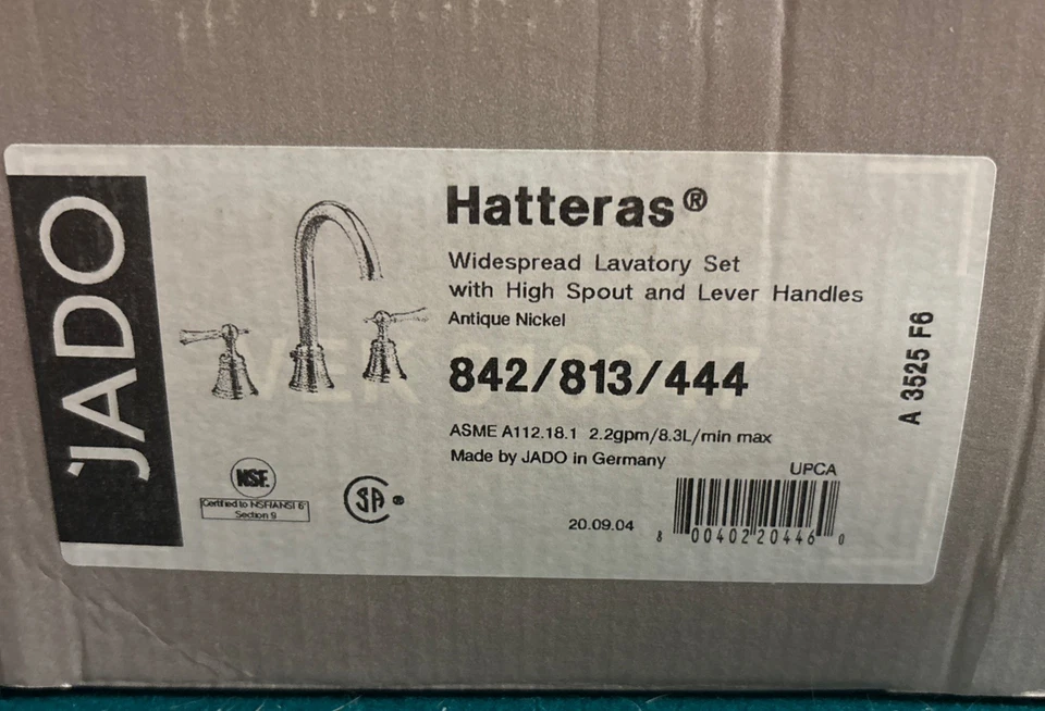 NUEVO/NUEVO CON ETIQUETAS JADO Hatteras 842/813/444 Juego de Grifos de Níquel Amplios de Caño Alto - NUEVO Foto 2 de 4
