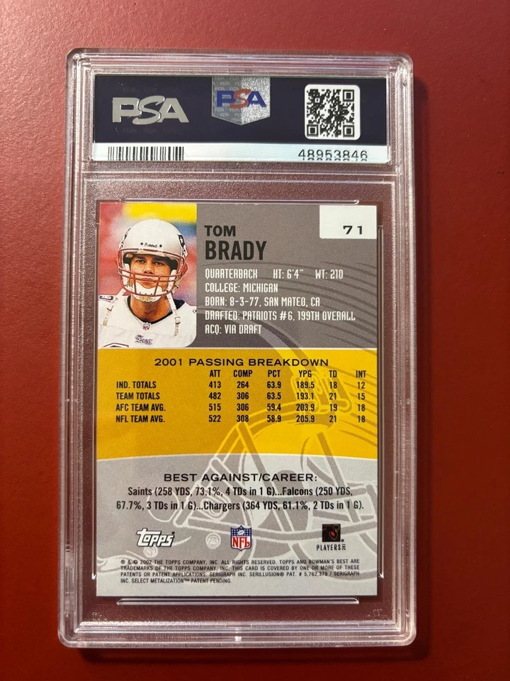 Bowman's Best 2002/Tom Brady/PSA 9 Foto 2 de 2