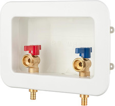  1 Pack Lidertik Washing Machine Outlet Box PEX-B with Center Drain, Inlet 1/2