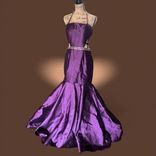 camille la vie prom dress Mermaid Open Back Halter Size 8 Special Occasion Glam
