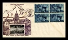US COVER TEXAS STATEHOOD FDC SCOTT 938 BLOCK OF 4 CROSBY PHOTO CACHET