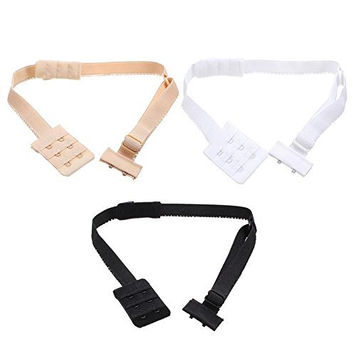 Low Back Adjustable Bra Strap Hook Converter Extender Backless NUDE WHITE BLACK - Picture 6 of 7
