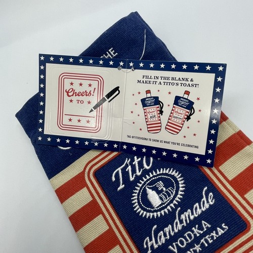 Tito's Vodka Gift Bag Drawstring Burlap 750ml Bottle Patriotic USA Flag Design - Picture 5 of 6