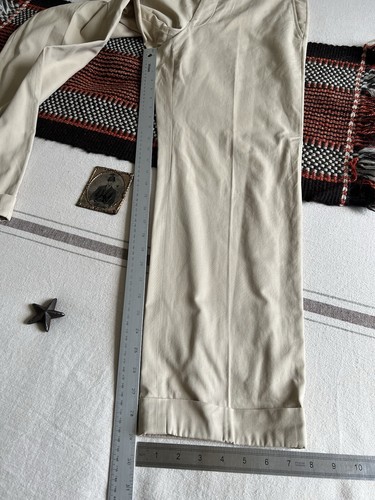 Italian Chinos 33 29 Beige EU48 Made Italy Pal Zileri Zegna Style Label Faded - Picture 7 of 13