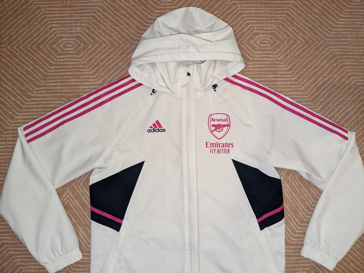 Player Worn MEDIUM Arsenal Adidas CONDIVO RAIN JACKET 22/23 White