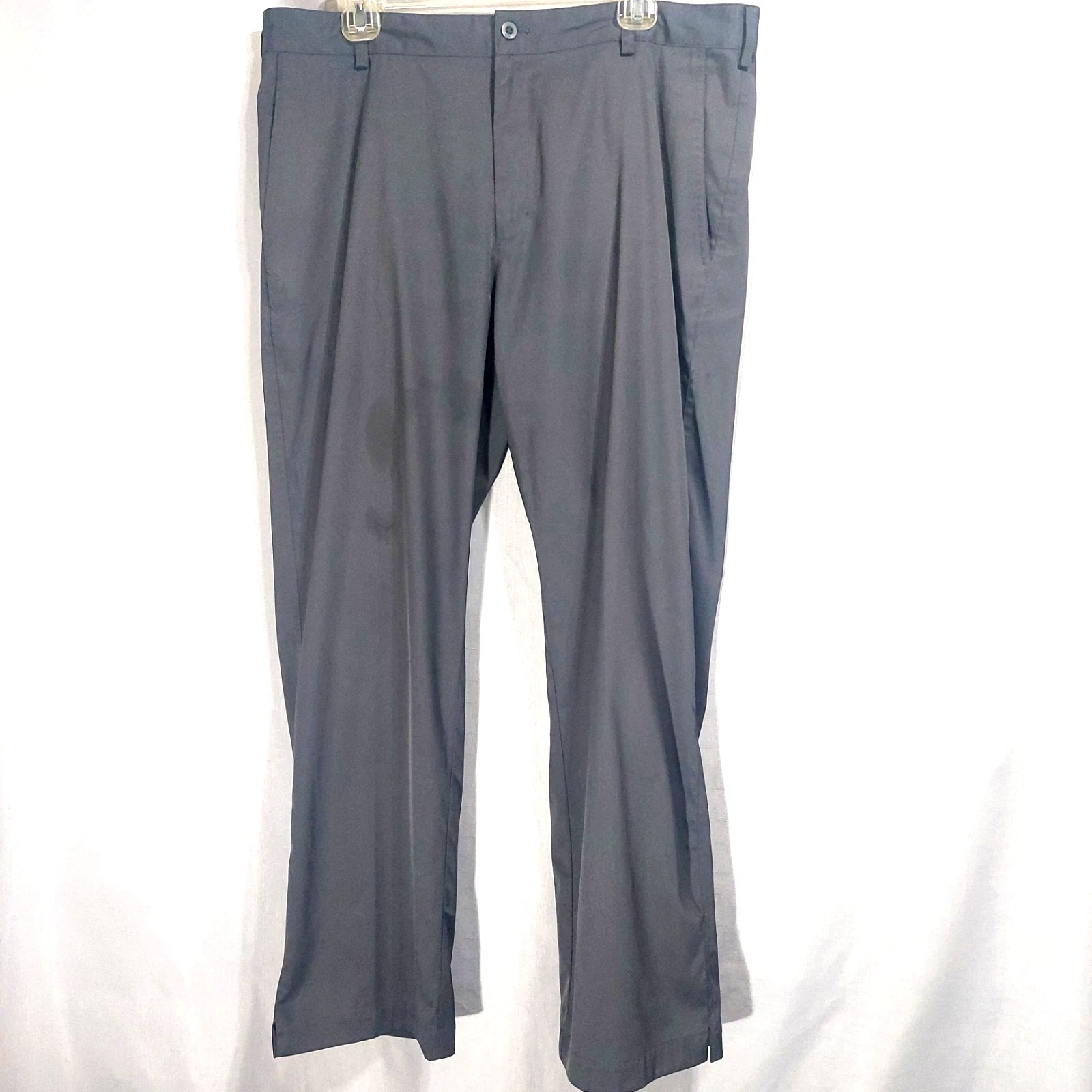 Niki Golf Dri-Fit Mens 36/30 Pants Stretch 4 Pockets Slit Leg Gray Flat Front