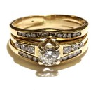 GIA 14k yellow gold 1.05ct round diamond engagement ring & Jacket 5.2g estate 7 — photo 2
