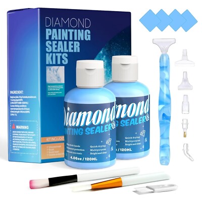 Diamond Painting Sealer Kits with Brushes Diamond Art Sealer Puzzle Glue 2PK