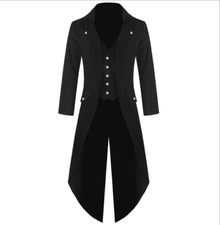 New Men's Vintage Tuxedo Tail Long Jacket Coat Overcoat Uniform Outwear Coat