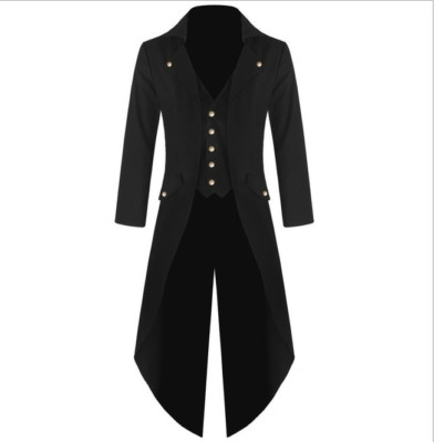 New Men's Vintage Tuxedo Tail Long Jacket Coat Overcoat Uniform Outwear Coat