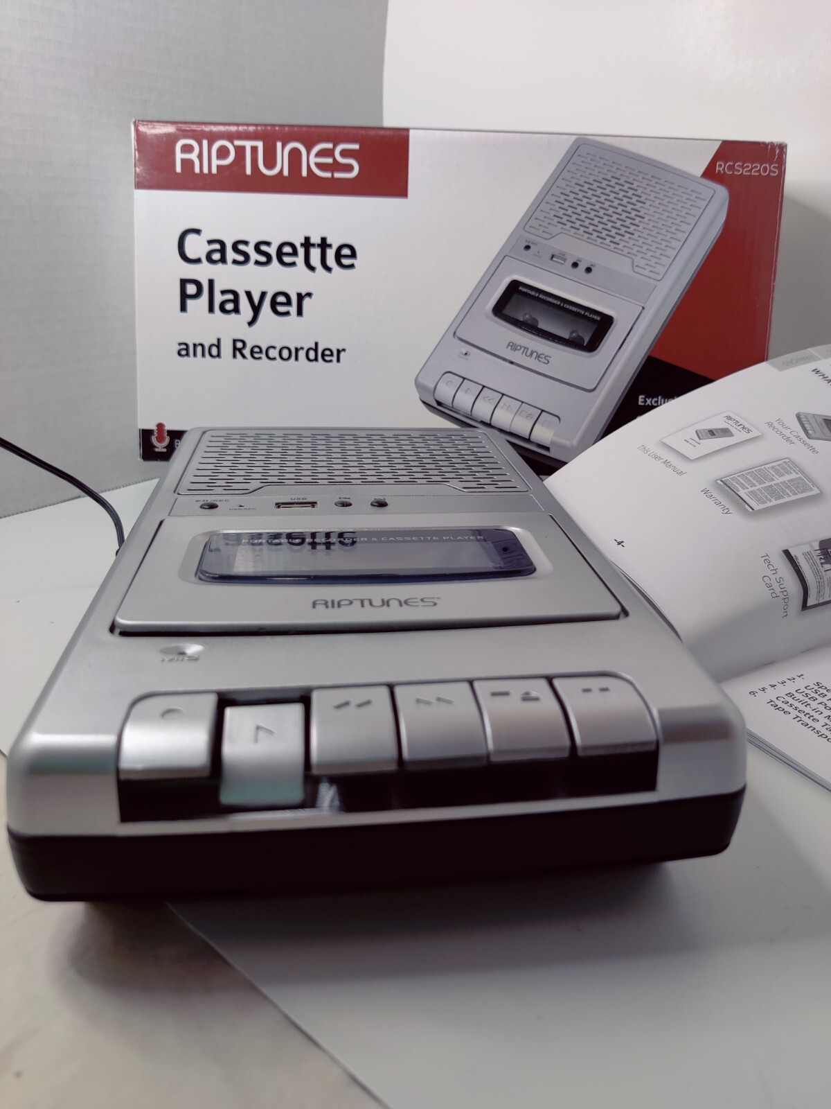 WORKING RIPTUNES CASSETTE PLAYER & RECORDER USB PLAYBACK MODEL RCS220S