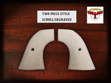 TAURUS GAUCHO SAA GRIPS ~ MAGNA-TUSK™ 2P WHITE SCROLL ENGRAVED