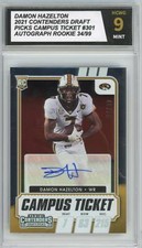 2021 Contenders Draft Picks Campus Ticket Damon Hazelton Auto RC 34/99 HCWG 9 
