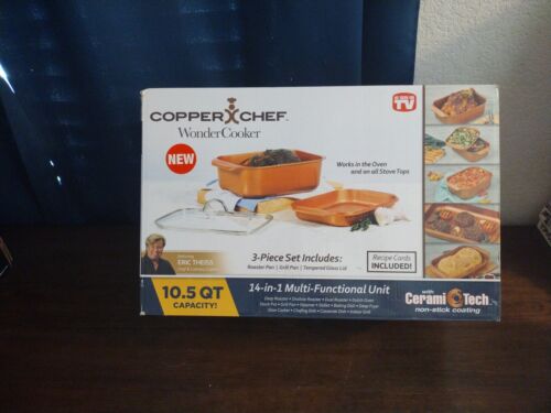 Copper Chef Wonder Cooker Brown 14 In 1 Multi-Use 10.5 QT 3 Piece Set - Picture 1 of 9
